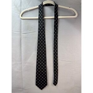 Harve Benard Tie Mens Black Silk Geometric Medallion Dot Classic Business 3.25"